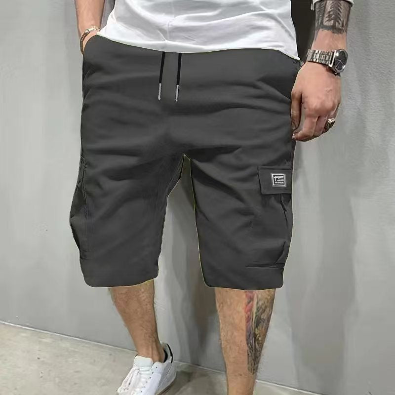 🩳 Men's Casual Cargo Shorts with Drawstring Waist – Multi-Pocket, Lightweight & Breathable