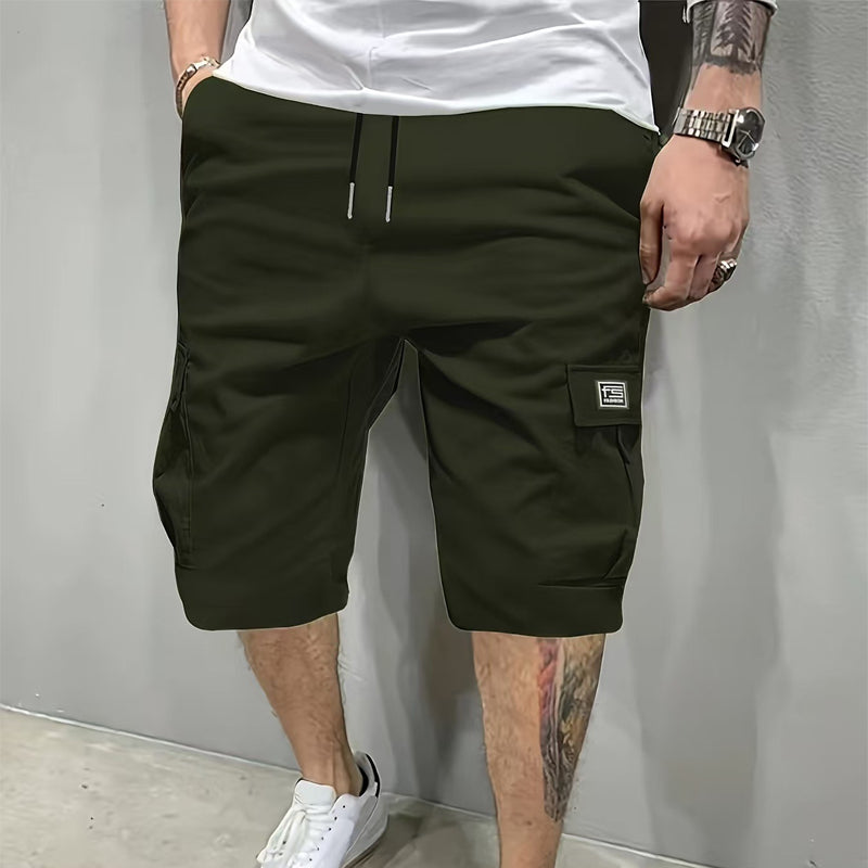 🩳 Men's Casual Cargo Shorts with Drawstring Waist – Multi-Pocket, Lightweight & Breathable