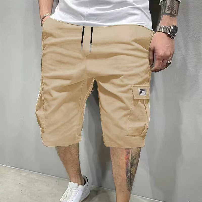 🩳 Men's Casual Cargo Shorts with Drawstring Waist – Multi-Pocket, Lightweight & Breathable