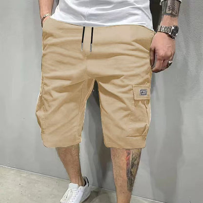 🩳 Men's Casual Cargo Shorts with Drawstring Waist – Multi-Pocket, Lightweight & Breathable