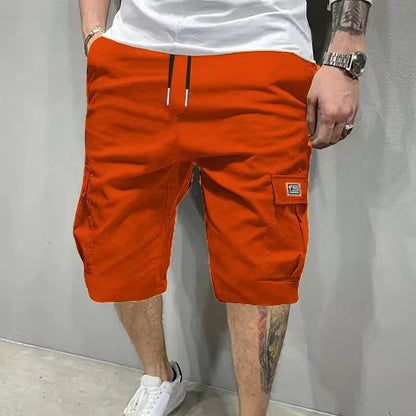 🩳 Men's Casual Cargo Shorts with Drawstring Waist – Multi-Pocket, Lightweight & Breathable