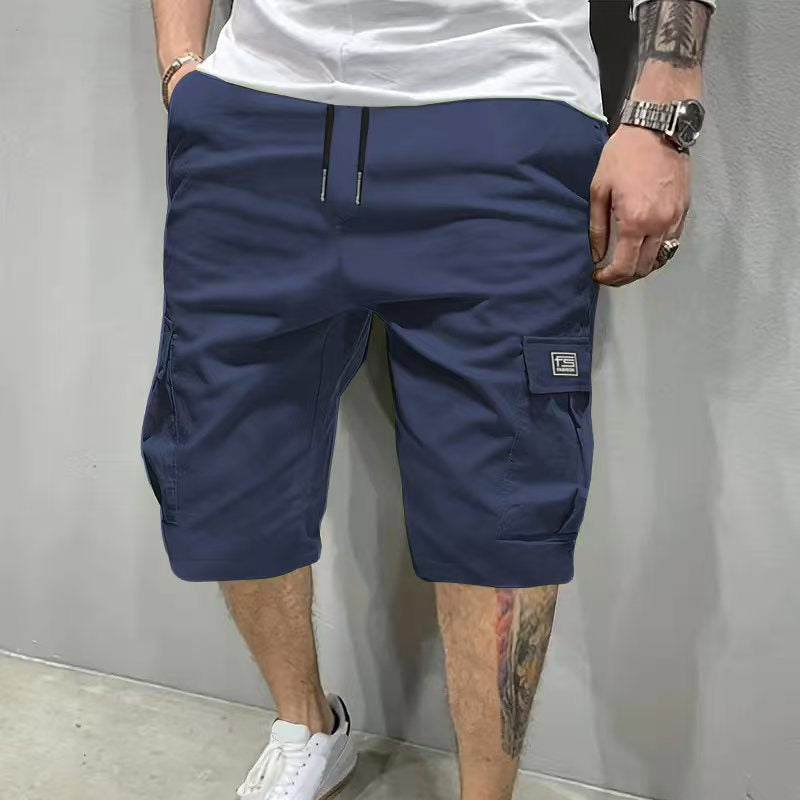 🩳 Men's Casual Cargo Shorts with Drawstring Waist – Multi-Pocket, Lightweight & Breathable
