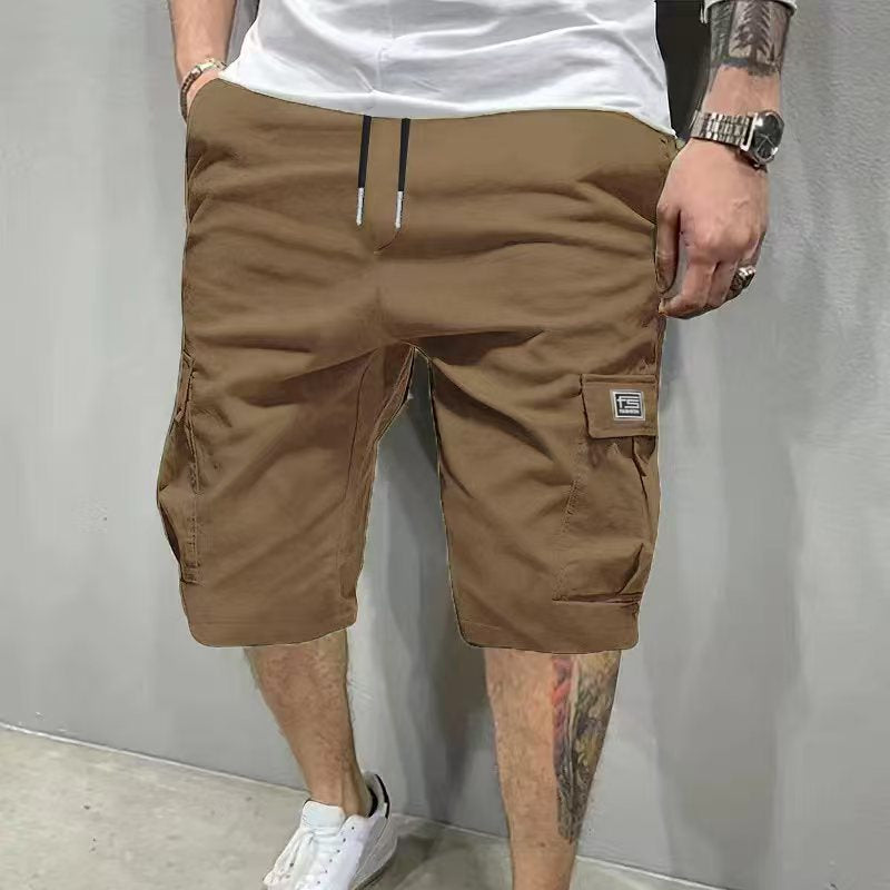 🩳 Men's Casual Cargo Shorts with Drawstring Waist – Multi-Pocket, Lightweight & Breathable